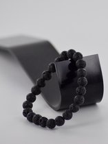 Natuurlijke zwarte lava armband