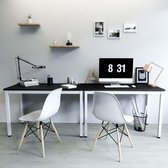 bureau, grote computertafel, stabiele en mooie kantoortafel met groot werkblad, PC-tafel voor thuiskantoor, eenvoudige montage, 120 x 76 x 60 cm (B x H x D), zwart en wit LWD64B
