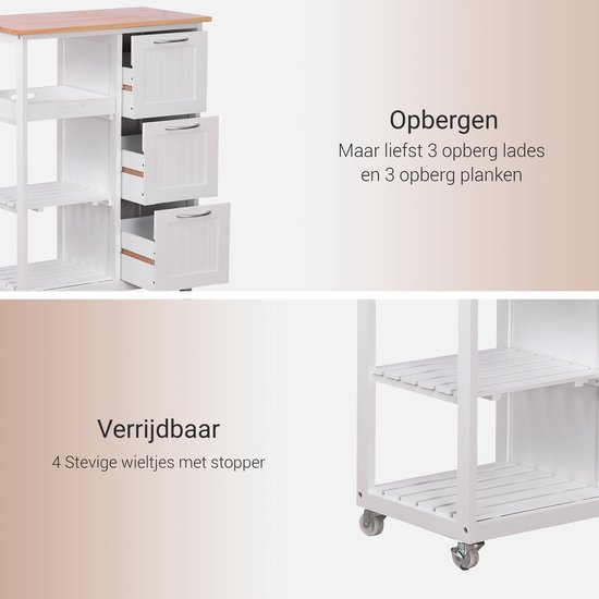 HOLTICO Keukeneiland op Wielen, Keuken Trolley Opslag Eilanden & Karren met Uitbreidbare Rubberhouten Werkblad, Zwarte Rolbare Keukeneiland Ontbijtbar met Laden en Kruidenrek HOLTICO Keukeneiland op Wielen, Keuken Trolley Opslag Eilanden & Karren met Uitbreidbare Rubberhouten Werkblad, Zwarte Rolbare Keukeneiland Ontbijtbar met Laden en Kruidenrek