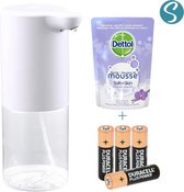Aqua Nova Comfort set - Automatische zeepdispenser - Met Dettol Orchidee & Vanille zeep - Met batterijen - No touch - Wit - Zeepdispenser met sensor - Schuimdispenser - 400ml - Zeeppompje
