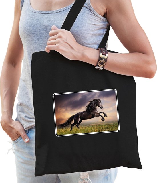 Dieren tasje met paarden foto - voor volwassenen - natuur / paard cadeau tas | bol.com