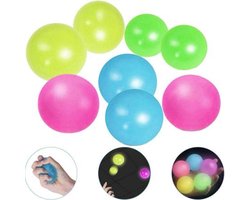 Fidget Sticky balls | globbles balls | Fidget toys pakket | set van 4 ballen | Tiktok balls | Glow in the dark balls | Stressbal | Stress Verminderend | Jongens/Meisjes speelgoed