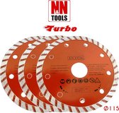 N&N Tools Turbo Disque à tronçonner Diamond Professional Multi Pack - 3 x 115 mm | Wet & Dry