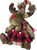 Pluche Eland | eland in kerstkleren | 35 cm hoog