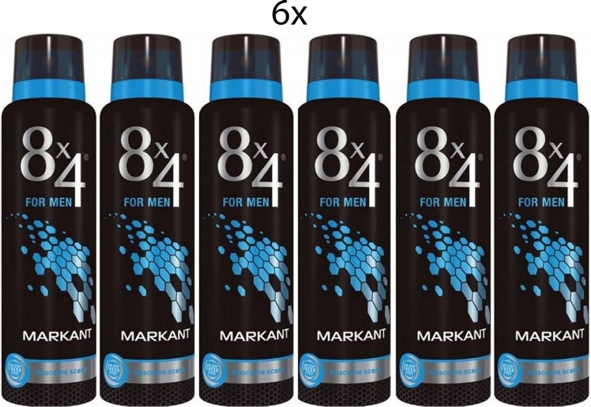 8x4 Markant Deodorant Spray - 6 x 150 ml - Voordeelverpakking