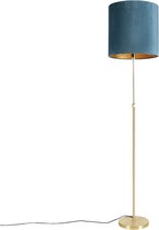 QAZQA parte fl - Klassieke Vloerlamp | Staande Lamp met kap - 1 lichts - H 1865 mm - Blauw - Woonkamer | Slaapkamer | Keuken