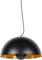 QAZQA magna yeyang - Landelijke Hanglamp - 1 lichts - Ø 500 mm - Zwart Goud - Woonkamer | Slaapkamer | Keuken