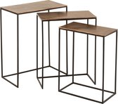 J-Line Set Van Drie Bijzettafel Rechthoek Aluminium Roest