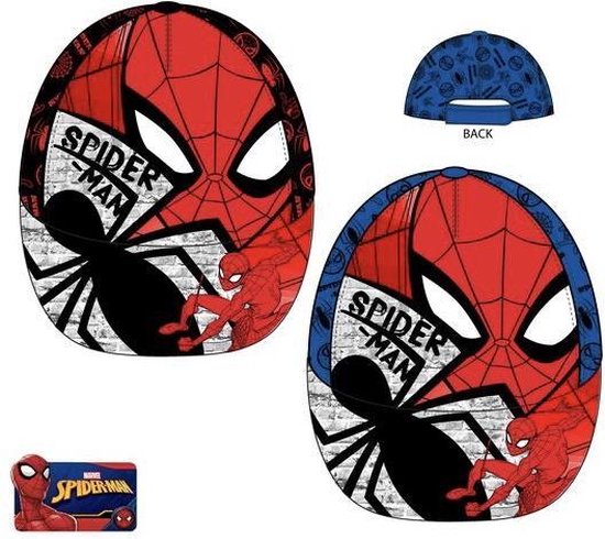 Marvel Spiderman cap - Spider - zwart/rood - maat 52 cm (2-5 jaar)