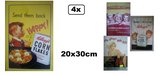 4x Wandbord Vintage Classics 20x30cm -  Retro Wand Decoratie, Reclame Bord, Tekst, Grappig, Metalen bord, Schuur, Bar, Cafe, Kamer, Tinnen bord, 20 x 30 cm Cave & Garden, Metal sig