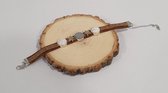 Chanerie | Armband | Dames armband | Leer | Bruin | Bedels | Ster