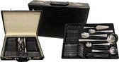 DeBlock 72 delige roestvrijstalen bestekset 12 personen met luxe koffer - zilver