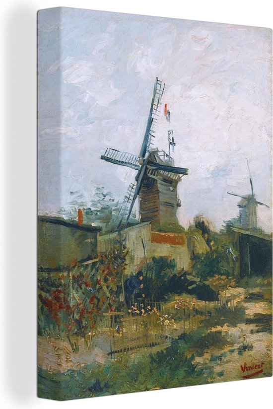 Canvas Schilderij Molens op de Montmartre - Vincent van Gogh - 60x80 cm -  Wanddecoratie | bol.com