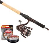 Spinset - Abu Garcia  - Tormentor Hengel + Molen + Braid - Reis uitvoering - Reishengel