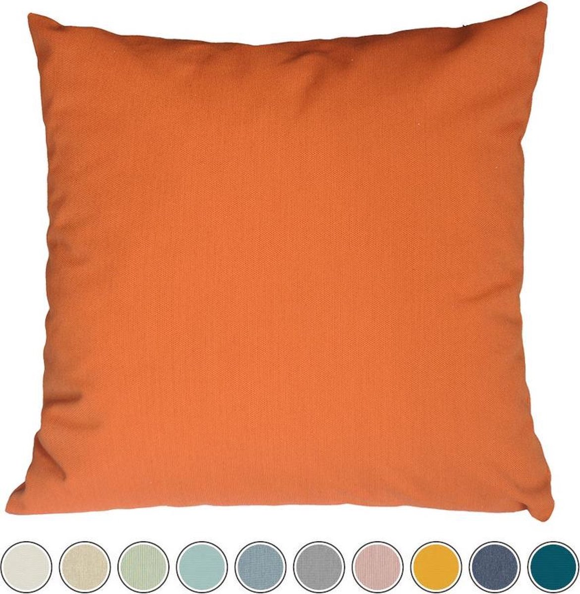 Hoogwaardig sierkussen voor buiten in Sunbrella Pumpkin, waterbestendig, kleurvast, vlek- en schimmelbestendig.