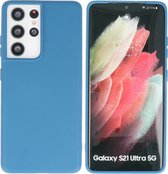 Bestcases 2.0mm Dikke Fashion Telefoonhoesje - Samsung Galaxy S21 Ultra Hoesje - Samsung Galaxy S21 Ultra Case - Galaxy S21 Ultra Backcover - Navy