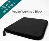 Greenstory - Werkmap - extra vakjes en ruimte - A5 - Vegan Black - met ritssluiting
