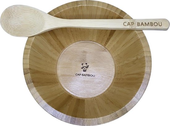 Cap Bambou – Bamboe Schaal – Met Lepel – Fruitschaal - Slakom – Saladeschaal - Snackschaal - Slabak - Cap Bambou