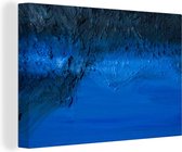 Une peinture à l'huile avec une toile lueur bleue 30x20 cm - petit - Tirage photo sur toile (Décoration murale salon / chambre)