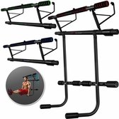 Professional® Pull up bar & dip station - krachtstation - optrekstang – dipstation – push-up stands - pull up station - - home workout - pull up and dip station ( Groen-Rood)