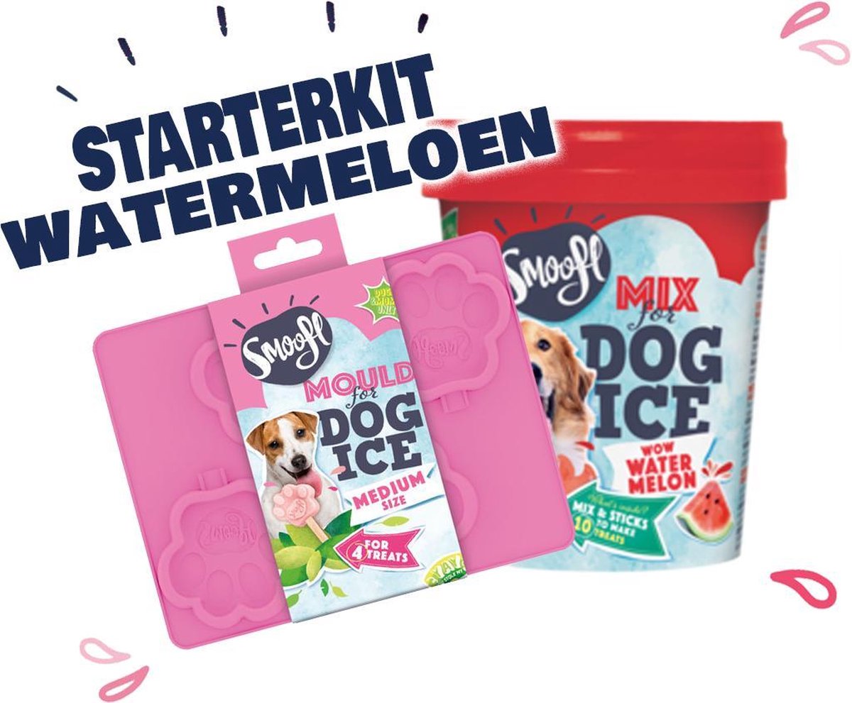 Smoofl STARTERKIT voor hondenijsjes - Watermeloen