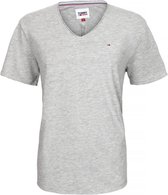 Tommy Hilfiger Jeans Classic Flag Tee - Regular Fit - V-hals - 100% katoen - Grijs - M