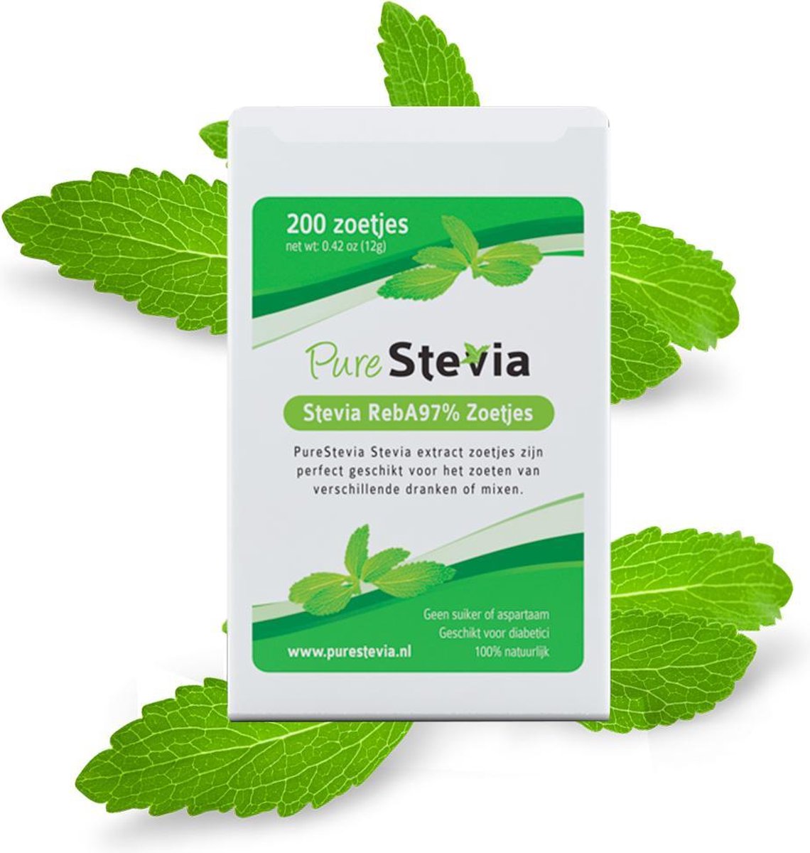 Stevia RebA97 zoetjes In handige dispenser Suikervervanger