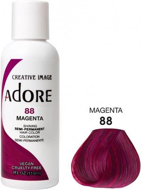 frequentie Geruïneerd stilte Adore Shining Semi Permanent Hair Color |Adore 88 Magenta| Haarverf |  bol.com