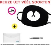 DUONIX 10x Mondkapje Panda | 100% Katoen | Mondkapje Wasbaar | Mondmasker wasbaar | niet medisch mondkapje | stofmasker