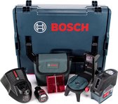 Bosch GCL 2-50 C 12V Li-Ion accu Kruislijnlaser in etui set (1x 2.0Ah accu) in L-Boxx - 20m