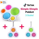 Simple Dimple Set - Simple Dimple Pakket - Simple Dimple Pack - Simple Dimple Groot + 2 Stuks Simple Dimple Drie Kleuren [RealDeals! Fidget Collection]