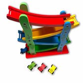 Houten racebaan - Kinderspeelgoed - kleurrijk