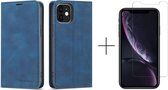 Apple iPhone 12 Telefoonhoesje | Apple iPhone 12 Pro | Hoogwaardig Leren Bookcase | Portemonnee | Blauw +1x screenprotector