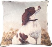 KUSSEN  BEIGE VIERKANT 45X45XH0 WITH DOG PRINT