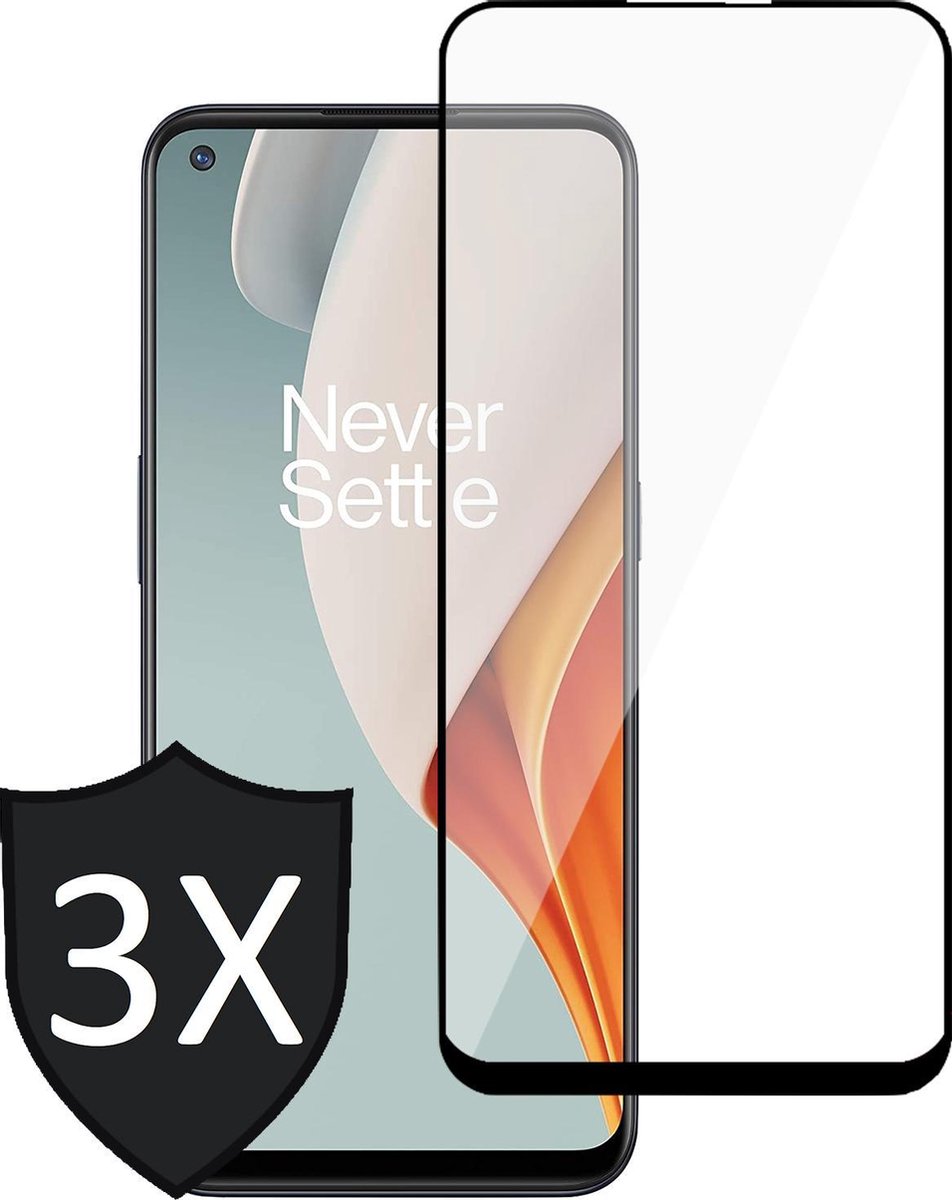 Screenprotector geschikt voor OnePlus Nord N100 - FullGuard Screen Protector - 3 Stuks