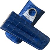 Noordling 2 Delige Humidor - Sigarenkoker - Sigaar - Sigaren - Humidor - Sigarenknipper - Blauw - Kerst - Kerstcadeau