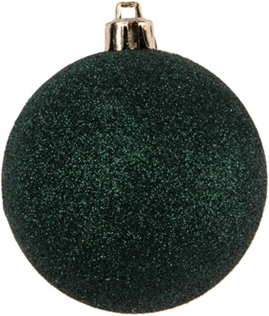 KERSTBAL SET6 GLITTER AUBERGINE D8CM KUNSTSTOF