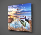 Lake Landscape UV Printed Glass schilderij  60x60 cm