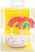 ScrapCooking Cupcakevormpjes & Toppers - Regenboog - Set/24