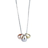Lieve Jewels Zilverkleurige Ketting (925 sterling) - Tricolor Druppel