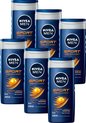 NIVEA MEN Sport Douchegel - 3-in-1 Shower Gel Met Limoengeur - Shampoo - Voordeelverpakking - 6 x 250 ml