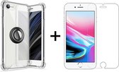 iPhone 7 hoesje Kickstand Ring shock proof case transparant magneet - 1x iPhone 7 screenprotector