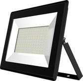 LED Bouwlamp 100 Watt - LED Schijnwerper - Igan Iglo - Natuurlijk Wit 4000K - Waterdicht IP65 - Mat Zwart - Aluminium