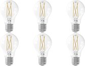CALEX - LED Lamp 6 Pack - Smart LED A60 - E27 Fitting - Dimbaar - 7W - Aanpasbare Kleur CCT - Transparant Helder