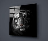 Tijger Glas Schilderij  - 100 x100 CM