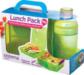 Sistema Lunch - Lunch Pack - Lunch Cube Max en 480 ml Trio Fles - Groen
