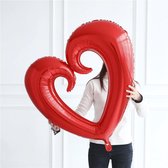 Hart Ballon - XL JUMBO Groot - 101 cm - Rood - Folieballon - Ballonen Verjaardag - Romantische Versiering - Valentijn - Huwelijk - Verloving - Bruiloft - Jubileum - Ballon Groot - Grote Ballo