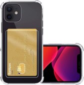 Hoes voor iPhone 12 Mini Hoesje Card Case Met Pasjeshouder Shockproof Transparant