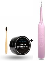 Mondzorgs Tandsteen Verwijderaar 2 Opzetstukken - Elektrische tandsteen verwijderaar Draadloos - Incl. Teeth Whitening met Bamboe Tandenborstel - 100% natural - Waterbestendig - Krachtig - Roze