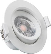 LED Spot - Inbouwspot - Froty Niron - 7W - Warm Wit 3000K - Mat Wit - Rond - Kantelbaar